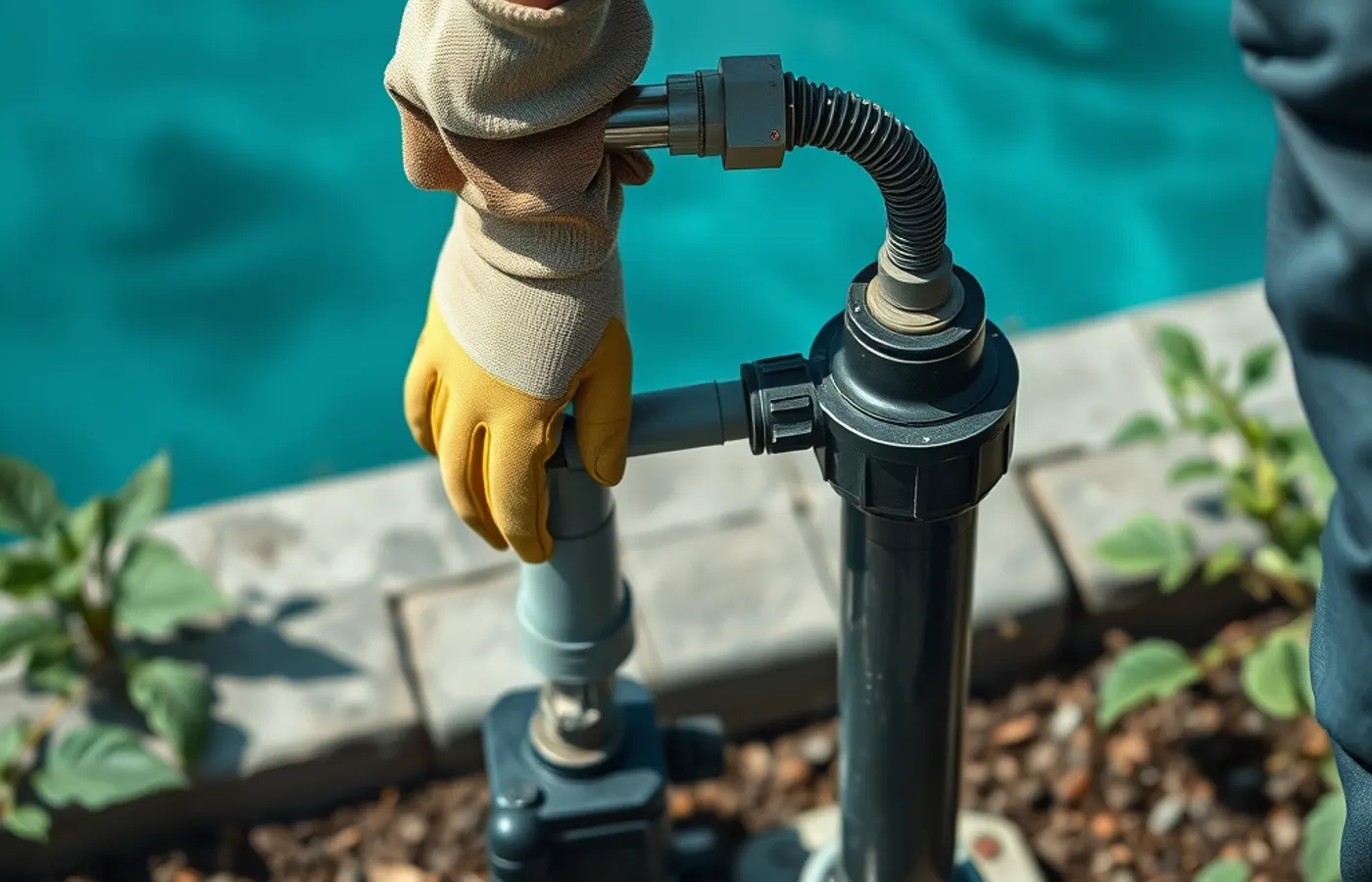Installation d'une pompe de jardin
